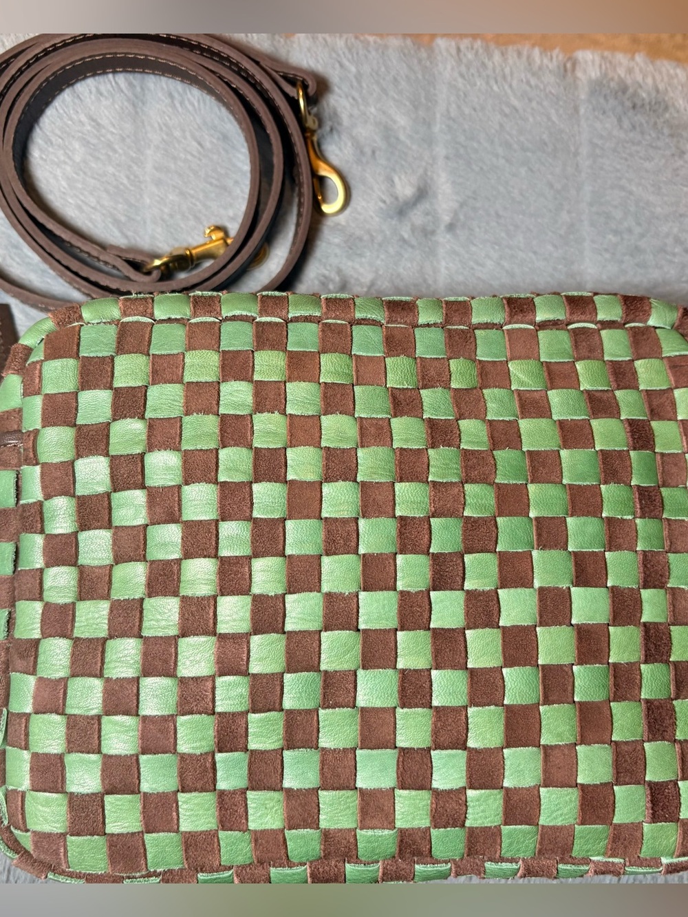 Brand new Clare V midi sac in deep pine and chocolate NWT - Picture 4 of 8